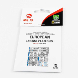 Red Fox Qs-24018 1/24 European Lincense Eu Car Plates Vol.05 3d Acrylic Panel