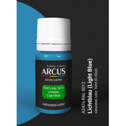 Arcus 247 Enamel paint PSU Ukraine RAL 5012 Lichtblau Saturated color 10ml