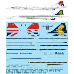 26decals 144-1328 1/144 British Airways / Singapore Airlines Bac Concorde Laser Decal