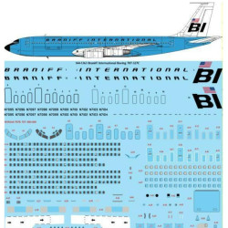 26decals 144-1363 1/144 Braniff Jellybean Boeing 707-327c For Roden Laser Decal