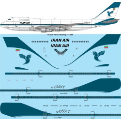 26decals 144-221 1/144 Iran Air Boeing 747-200 Laser Decal For Aircraft