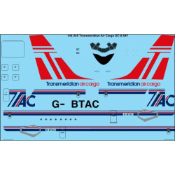 26decals 144-345 1/144 Transmeridian Cargo Dc-8-50f Laser Decal