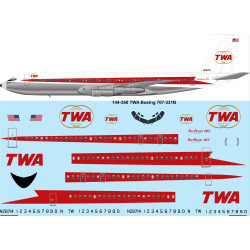 26decals 144-350 1/144 Twa Globes Boeing 707-331b Laser Decal