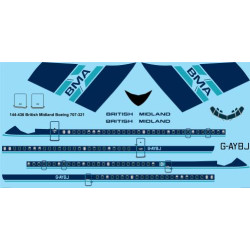 26decals 144-436 1/144 Bma Boeing 707-321 Laser Decal