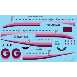 26decals 144-532 1/144 Geminair Boeing 707-430 Laser Decal