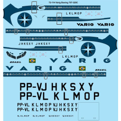 26decals 72-114 1/72 Decal Varig Boeing 707-320c Accessories For Aircraft