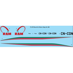26decals 72-219 1/72 Royal Air Maroc Beechcraft Super King Air 200 Laser Decal