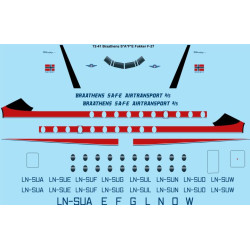 26decals 72-41 1/72 Braathens Fokker F-27 Decal For Aircraft