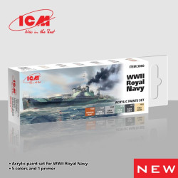Icm 3060 Acrylic Paints Set For Wwii Royal Navy 6 Pcs In Kit