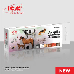 Icm 3061 Acrylic Paints Set For Animals 6 Pcs In Kit