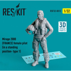 Reskit Rsf32-0012 1/32 Mirage 2000 France Female Pilot In A Standing Position Type1 3d Printed