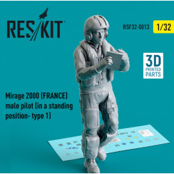 Reskit Rsf32-0013 1/32 Mirage 2000 France Male Pilot In A Standing Position Type 1 3d Printed