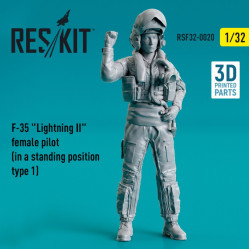 Reskit Rsf32-0020 1/32 F 35 Lightning Ii Female Pilot In A Standing Position Type 1 3d Printed