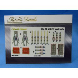 Metallic Details Mdp32001 1/32 Mig 15 Mig 17. Seat Belts Accessories Kit