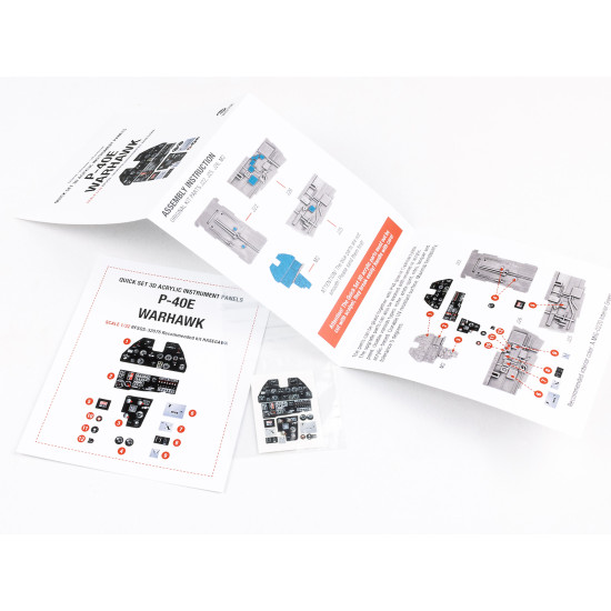 Red Fox Qs-32076 1/32 P-40e Warhawk 3d Acrylic Instrument Panel For Hasegawa