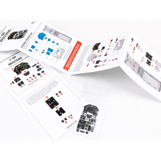 Red Fox Qs-32080 1/32 F-6d Mustang 3d Acrylic Instrument Panel Set Tamiya