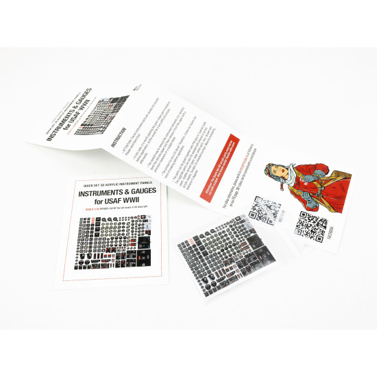 Red Fox Qs-32187 1/32 Instruments And Gauges Set For Usaf 3d Instrument Panel Wwii