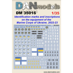 Dan Models 35016 1/35 Identification Marks And Inscriptions On The Equipment Of The Marine Corps Of Ukraine. 2022-23