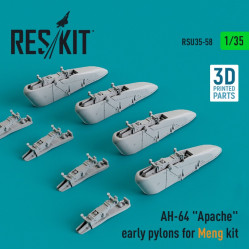 Reskit Rsu35-0058 1/35 Ah 64 Apache Early Pylons For Meng Kit 3d Printed