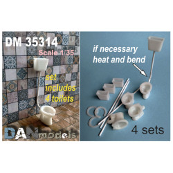 Dan Models 35314 - 1/35 - Set includes 4 toilets. If necessary heat and bend