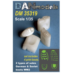 Dan Models 35319 1/35 Two types of soles Soviet, German boots WWII Boots stamps