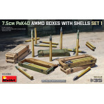 Miniart 35398 - 1/35 - 7 5cm Pak40 Ammo Boxes With Shells Set 1 Plastic Model