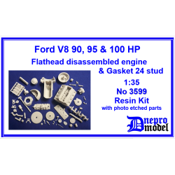 Dnepro Model 3599 1/35 Ford V8 90 95 100 Hp Flathead Disassembled Engine Gasket 24 Stud