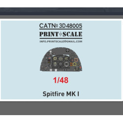 Print Scale 3d48005 1/48 Instrumental Panel Spitfire Mk. L