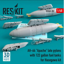 Reskit RSU48-0282 1/48 AH-64 Apache late pylons with 122 gallon fuel tanks