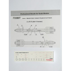 Foxbot 48-049 1/48 Stencils for Missile R-73 AA-11 Archer & 7/8 points for Su-27
