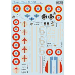 Print Scale 48-249 1/48 Decal For Dewoitine D 520 Part 1