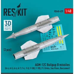 Reskit Rs48-0429 1/48 Agm12c Bullpup B Missiles 2 Pcs A4 A5 A6 A7 F4 F8 F100 F105 P3 Orion Sea Vixen Buccaneer 3d Printed