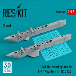 Reskit Rs48-0448 1/48 Usaf Outboard Pylons For F4 Phantom Ii C D E G 2 Pcs 3d Printed