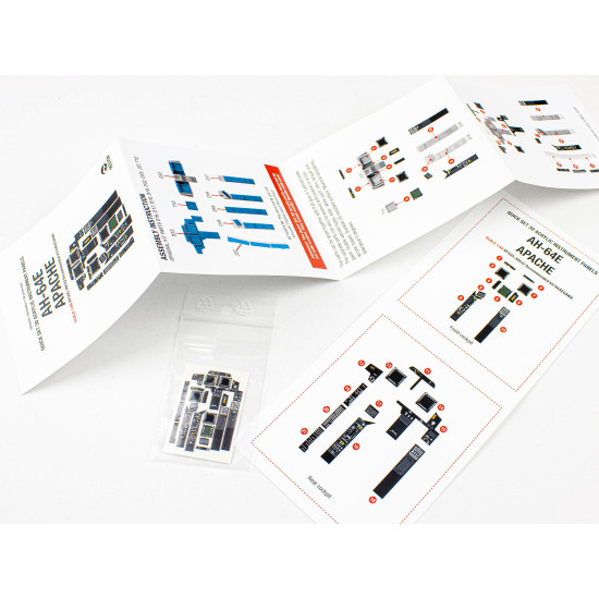 Red Fox Qs-48032 1/48 Ah-64e Apache 3d Acrylic Instrument Panel Set For Hasegawa