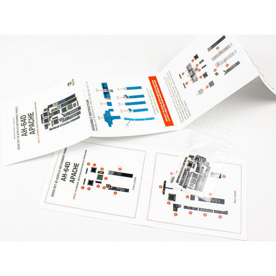 Red Fox Qs-48035 1/48 Ah-64d Apache Longbow 3d Acrylic Instrument Panel For Hasegawa