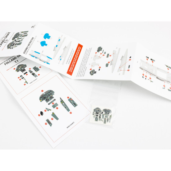 Red Fox Qs-48049 1/48 Folland Gnat T1 3d Acrylic Instrument Panel Set For Airfix