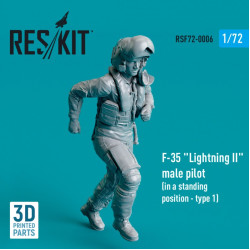 Reskit Rsf72-0006 1/72 F35 Lightning Ii Male Pilot In A Standing Position Type 1 3d Printed