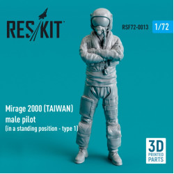 Reskit Rsf72-0013 1/72 Mirage 2000 Taiwan Male Pilot In A Standing Position Type 1 3d Printed