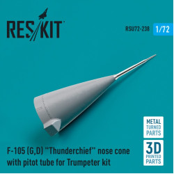 Reskit Rsu72-0238 1/72 F 105 G D Thunderchief Nose Cone With Pitot Tube For Trumpeter Kit Metal 3d Printed