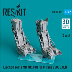 Reskit Rsu72-0281 1/72 Ejection Seats Mb Mk.10q For Mirage 2000b D N 2 Pcs 3d Printed