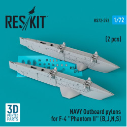 Reskit Rs72-0392 1/72 Navy Outboard Pylons For F4 Phantom Ii B J N S 2 Pcs 3d Printed