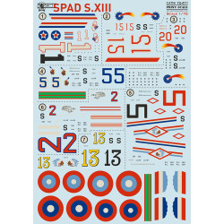 Print Scale 72-471 1/72 Decal for SPAD S.XIII Military aircraft