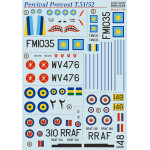 Print Scale 72-491 1/72 Decal For Persival Provost T 51/52