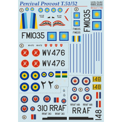 Print Scale 72-491 1/72 Decal For Persival Provost T 51/52