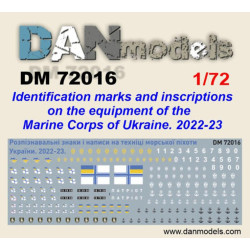 Dan Models 72016 1/72 Identification Marks And Inscriptions On The Equipment Of The Marine Corps Of Ukraine. 2022-23