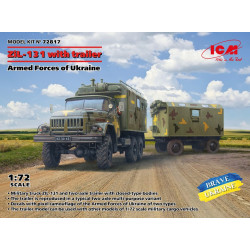 Icm 72817 1/72 Zil 131 Truck With Trailer Armed Forces Of Ukraine