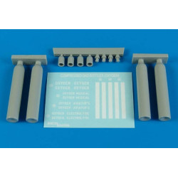 Aerobonus 480098 1/48 Dummy Resin Compressed Gas Bottles Oxygen