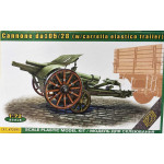 Ace 72595 1/72 Cannone Da105/28 With Carrello Elastico Trailer Plastic Model Kit