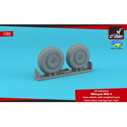 Armory Aw32018 1/32 Mig 3 Main Wheels W/ Weighted Tyres Hard Surface Road Type Tyre Tread