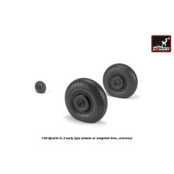 Armory Aw48034 1/48 Iljushin Il-2 Bark Early Type Wheels W/ Weighted Tires